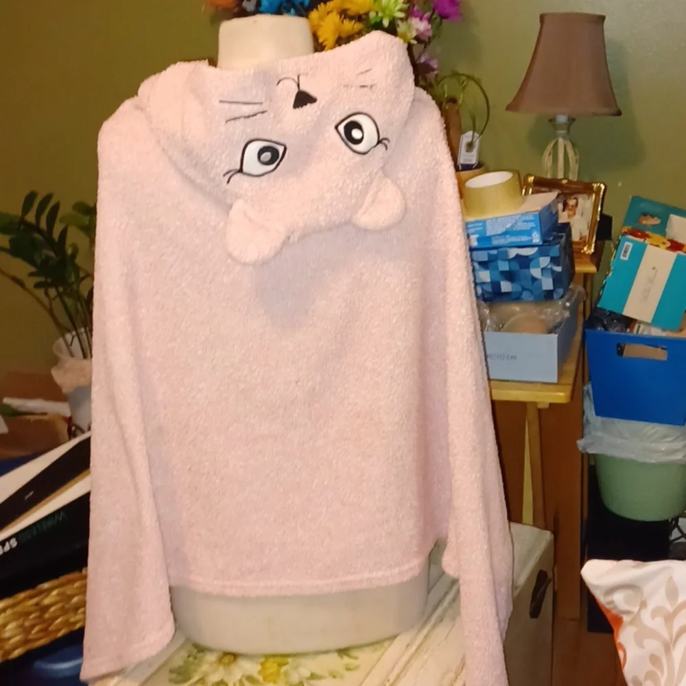 😀3/$12 Cute Pink Animal Hooded Towel teen /adult